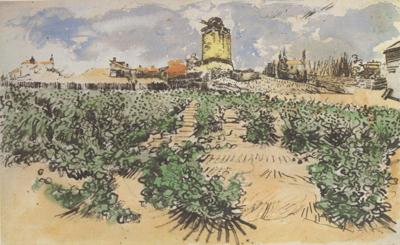 Vincent Van Gogh The Mill of Alphonse Daudet at Fontevieille (nn04) Germany oil painting art